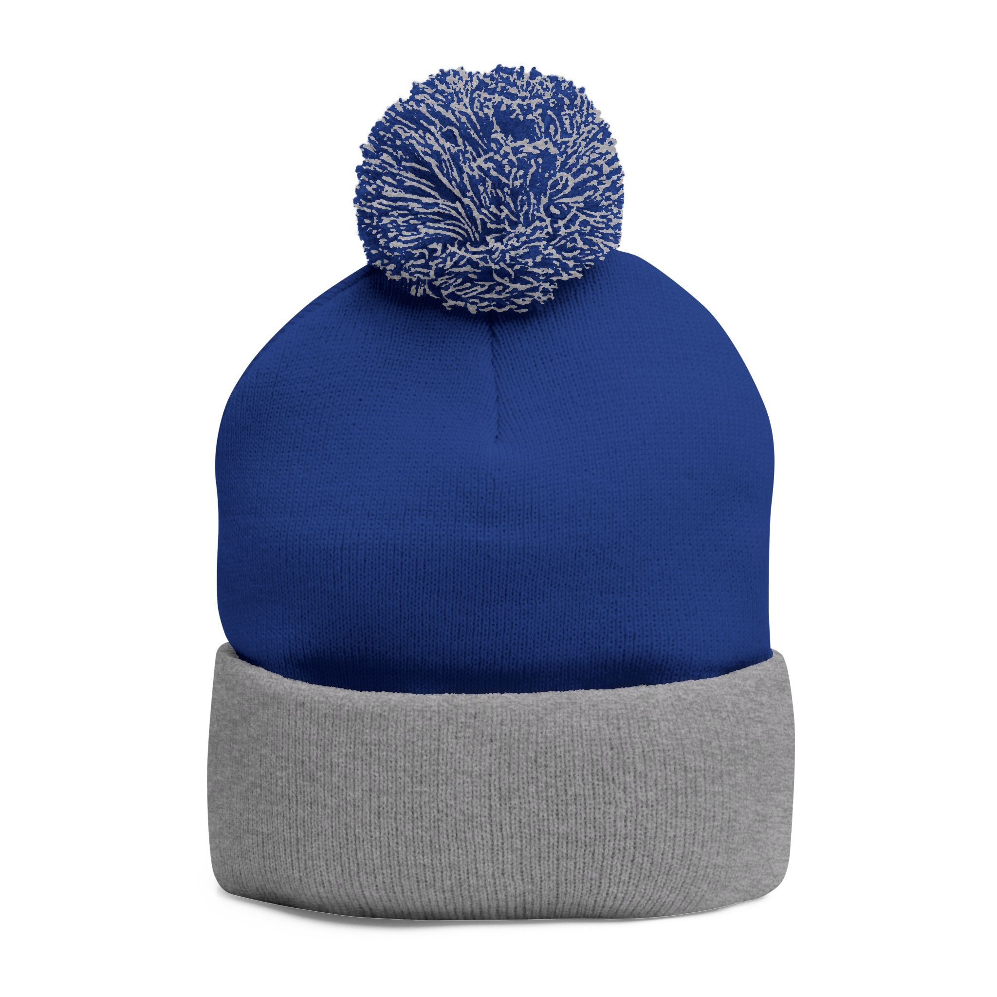 Embroidered Pom-Pom Beanie — "All Nursery" Heart Knit Cap