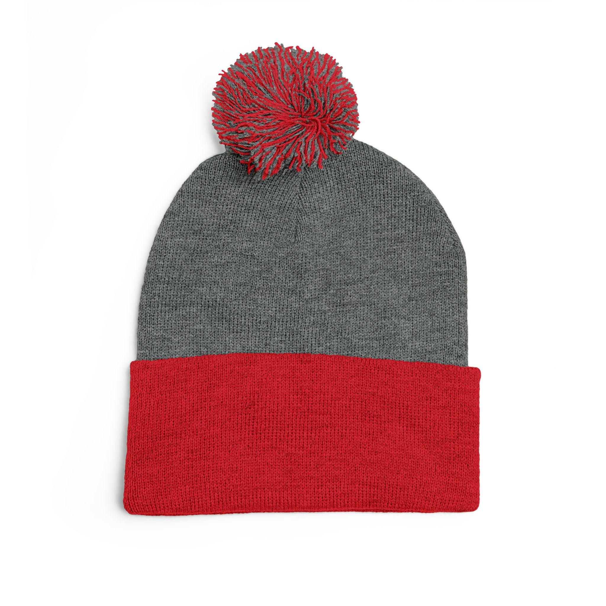 Embroidered Pom-Pom Beanie — "All Nursery" Heart Knit Cap