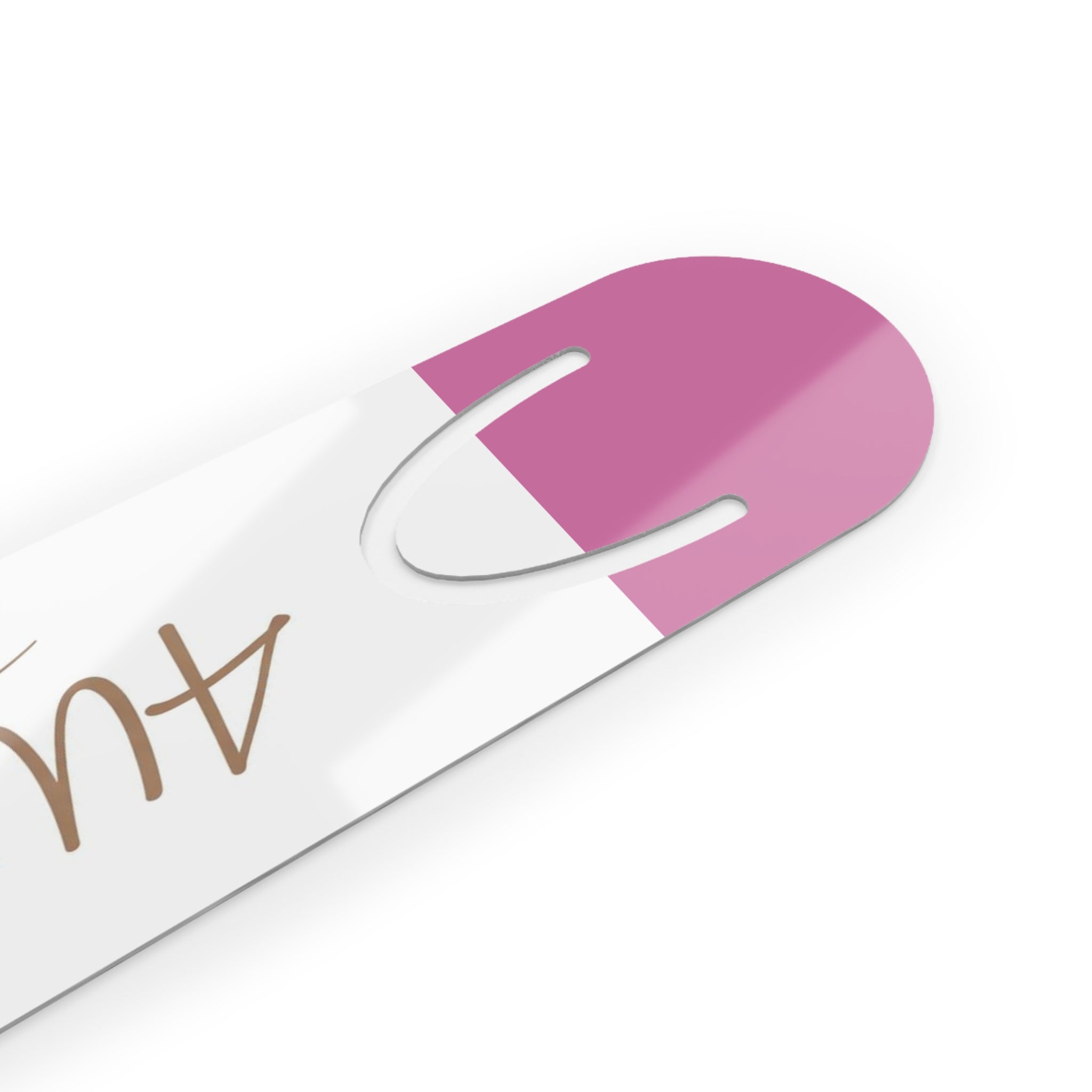 AU Nursery Bookmark — Pink Heart Metal Page Marker for Baby Shower & New Parent Gifts