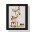 Framed Poster — Cute Birthday Baby Deer Nursery Wall Art