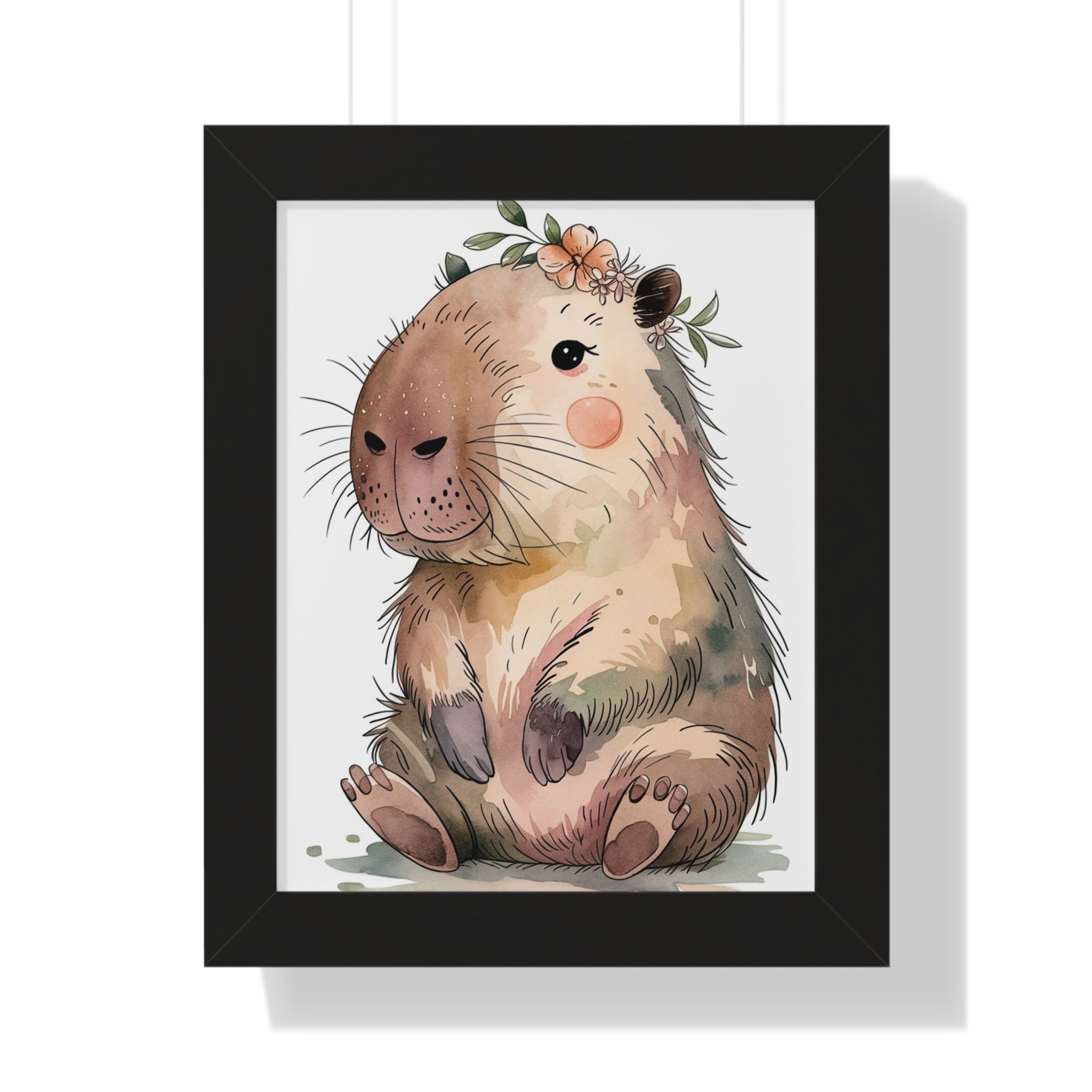 Adorable Quokka Watercolor Framed Poster — Cute Nursery Wall Art
