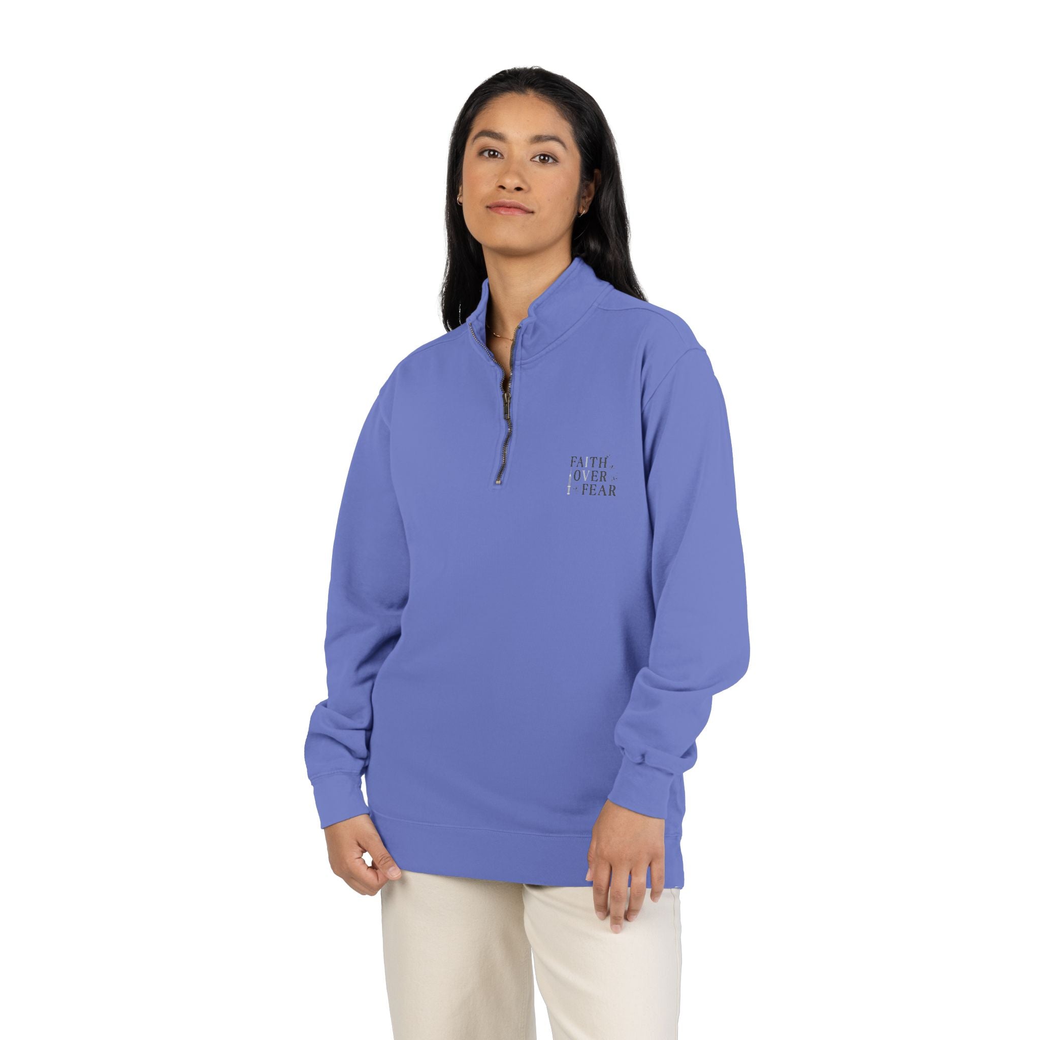 Quarter-Zip Sweatshirt — "Faith Over Fear" IVF Community Support Design