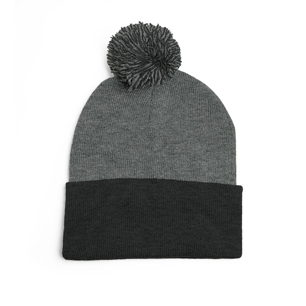 Embroidered Pom-Pom Beanie — "All Nursery" Heart Knit Cap
