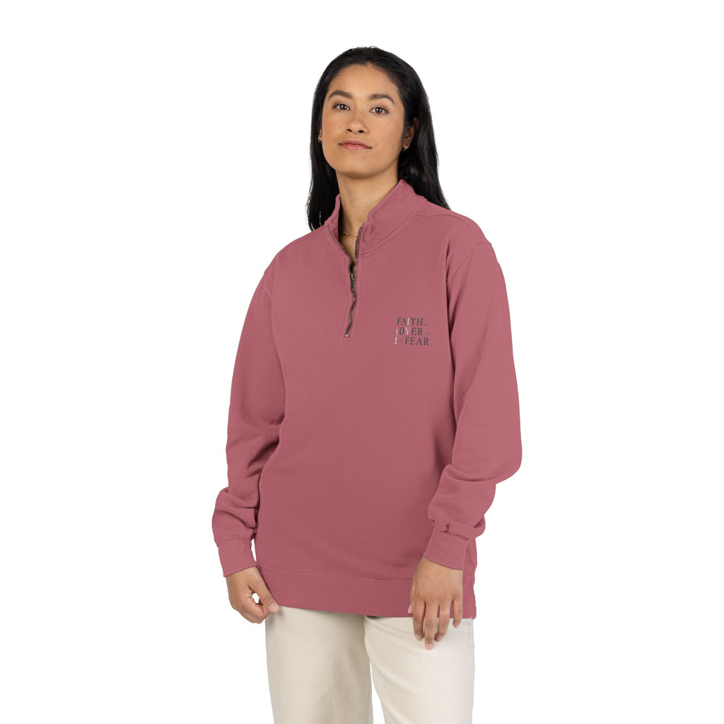 Quarter-Zip Sweatshirt — "Faith Over Fear" IVF Community Support Design