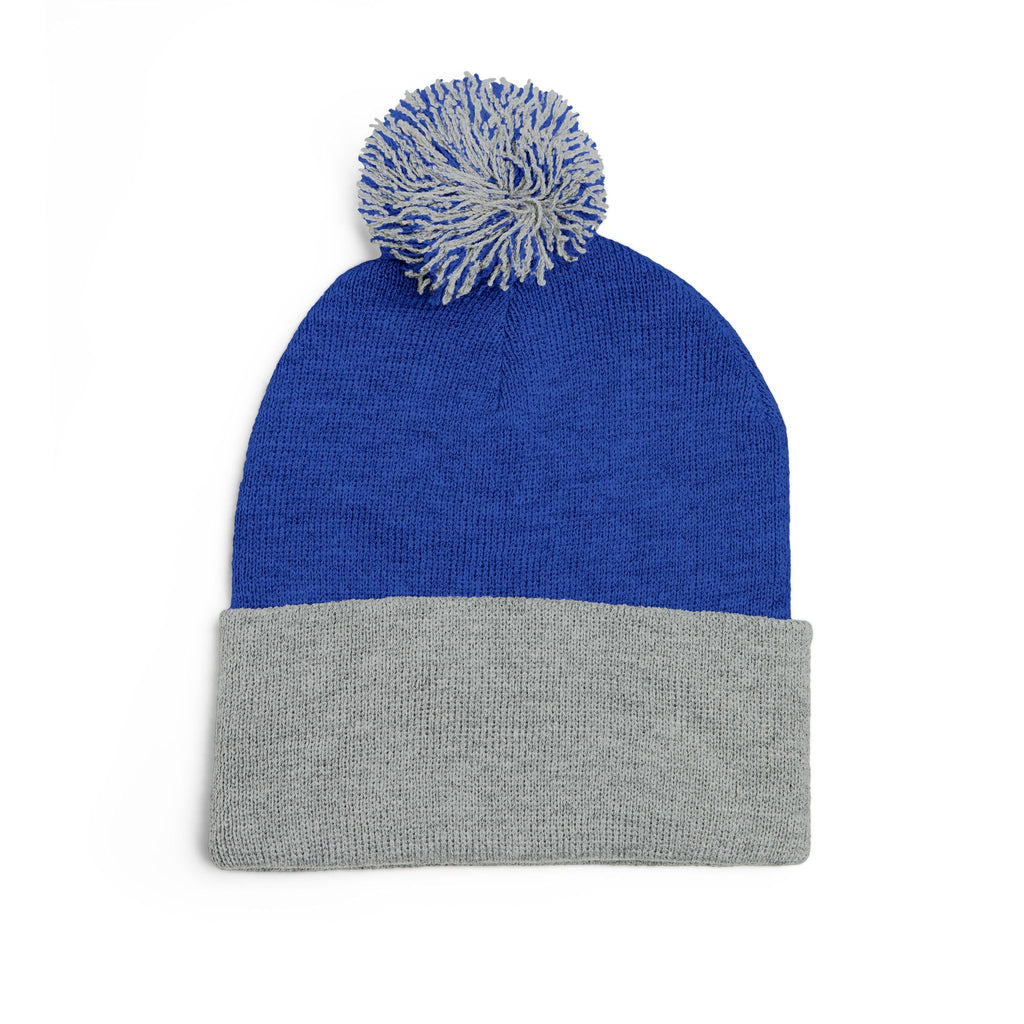 Embroidered Pom-Pom Beanie — "All Nursery" Heart Knit Cap