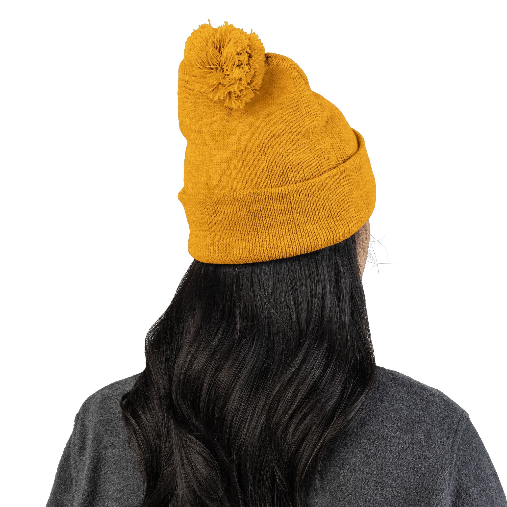 Embroidered Pom-Pom Beanie — "All Nursery" Heart Knit Cap