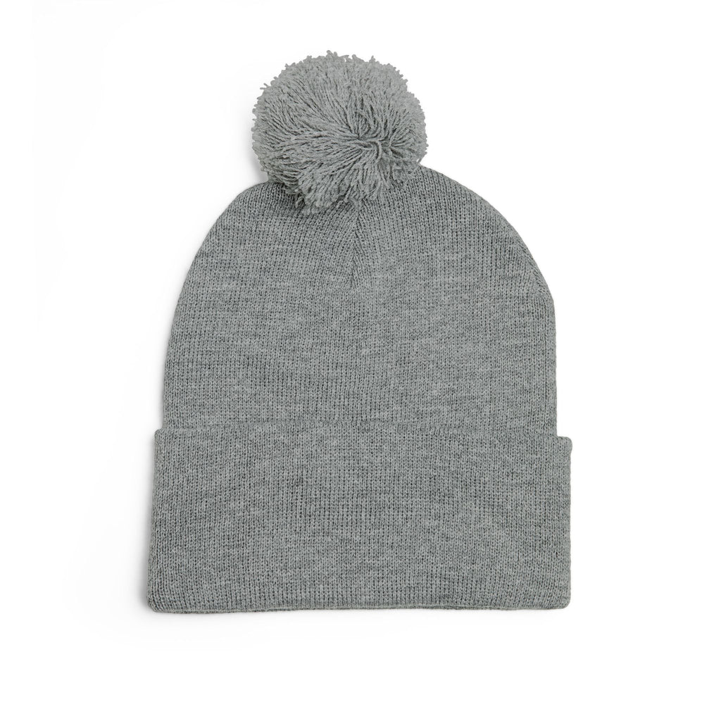 Embroidered Pom-Pom Beanie — "All Nursery" Heart Knit Cap