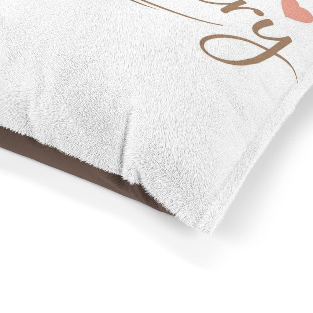 AU Nursery Pet Bed — Personalized Soft Plush Dog & Cat Bed with Heart Graphic