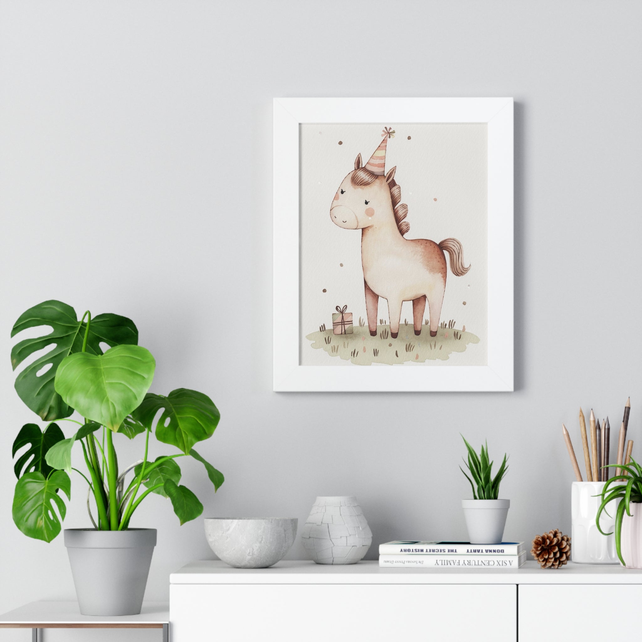 Unicorn Birthday Framed Poster — Cute Nursery Wall Art