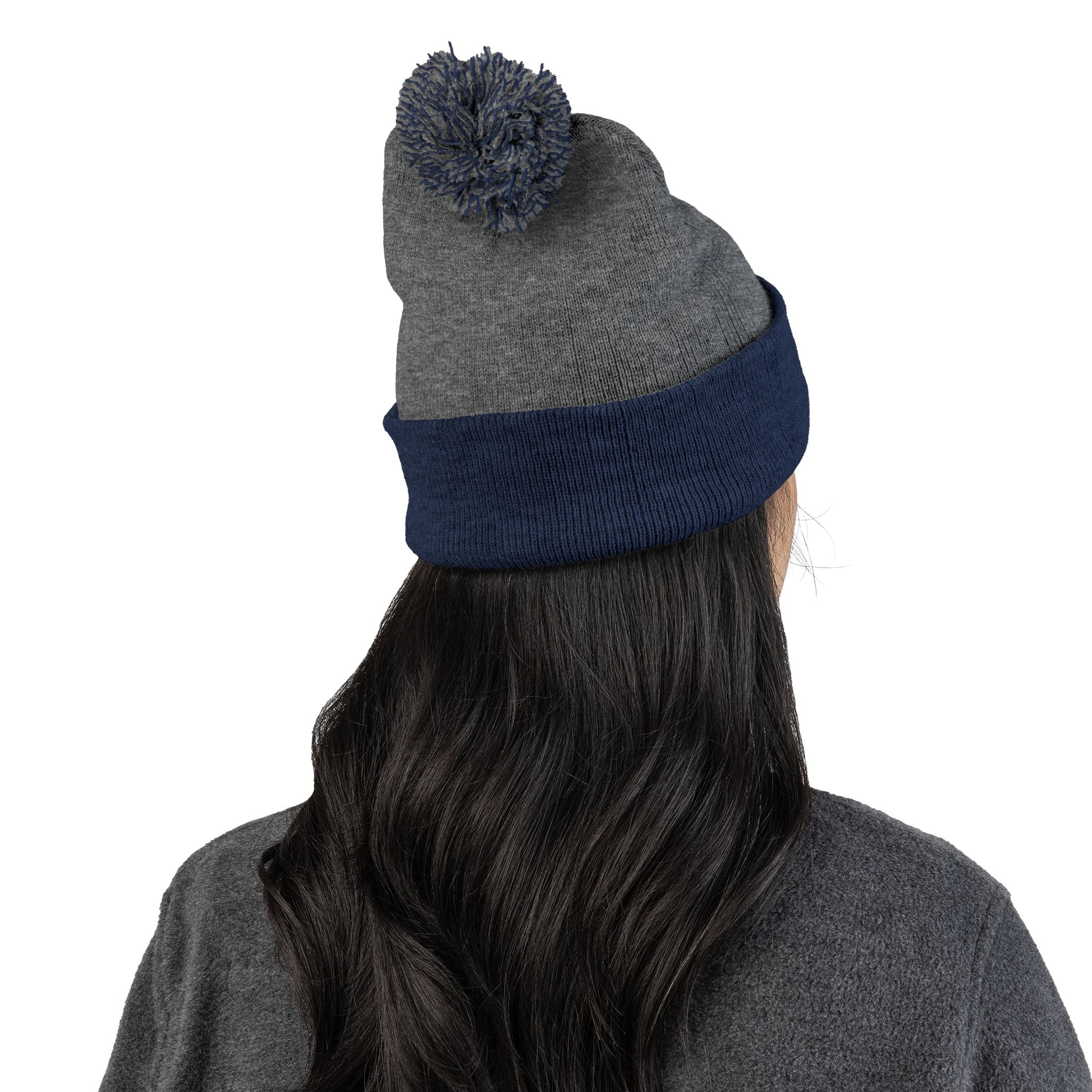 Embroidered Pom-Pom Beanie — "All Nursery" Heart Knit Cap