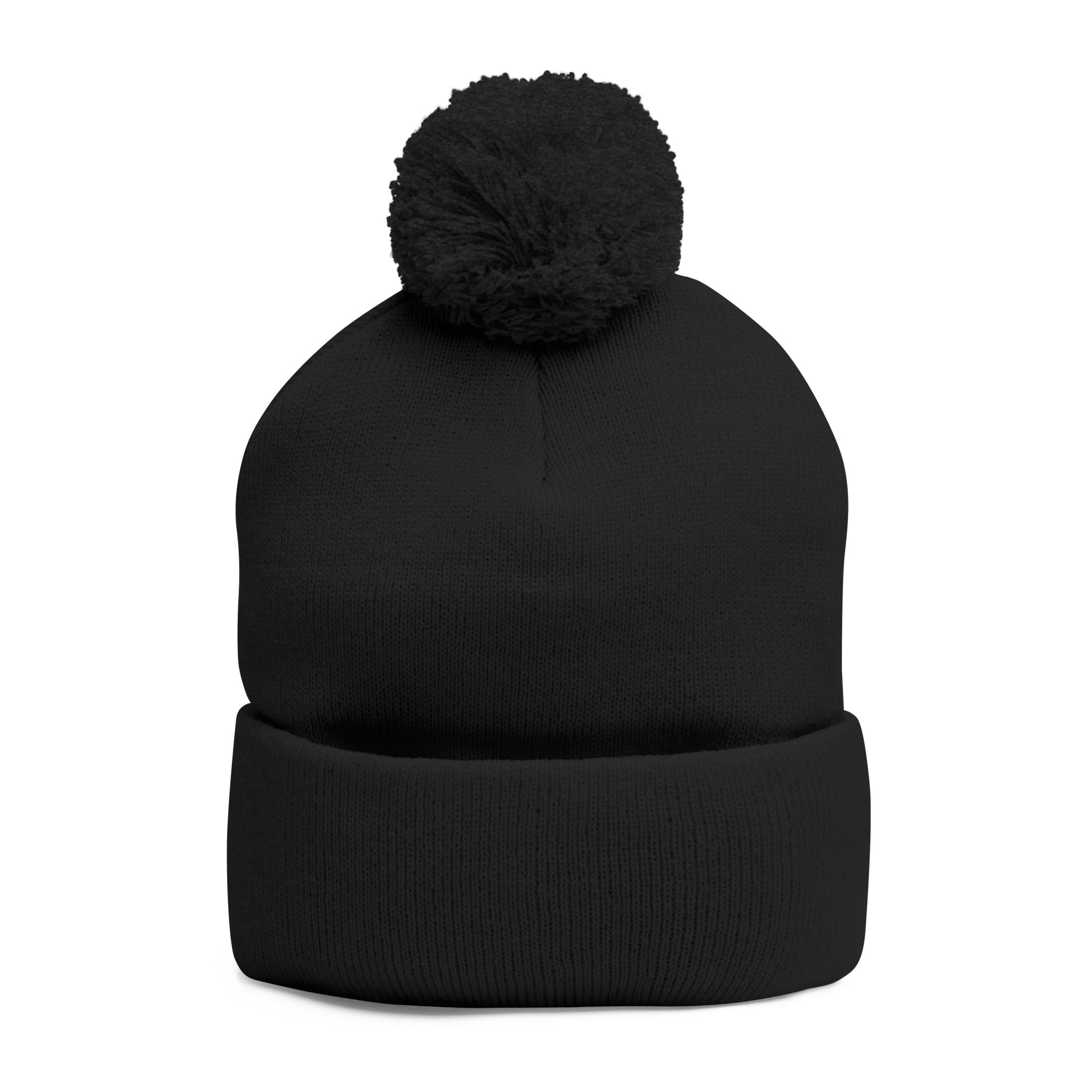 Embroidered Pom-Pom Beanie — "All Nursery" Heart Knit Cap