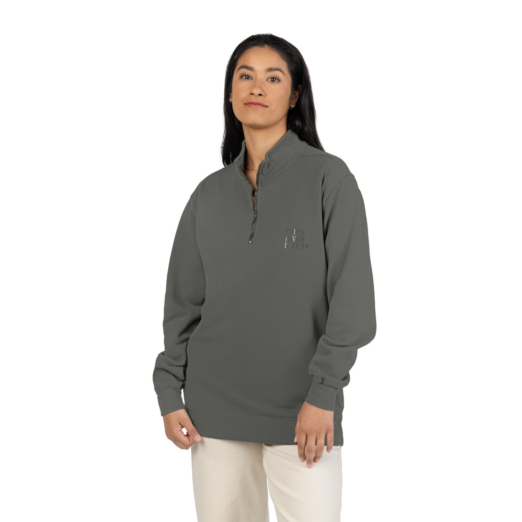 Quarter-Zip Sweatshirt — "Faith Over Fear" IVF Community Support Design
