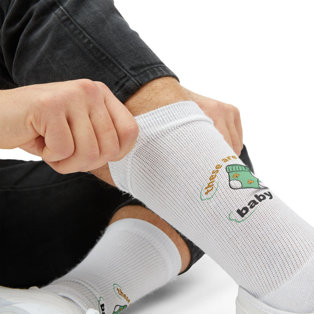 "My lucky baby Socks" — Tropical Crew Socks with Cute Pineapple Graphic