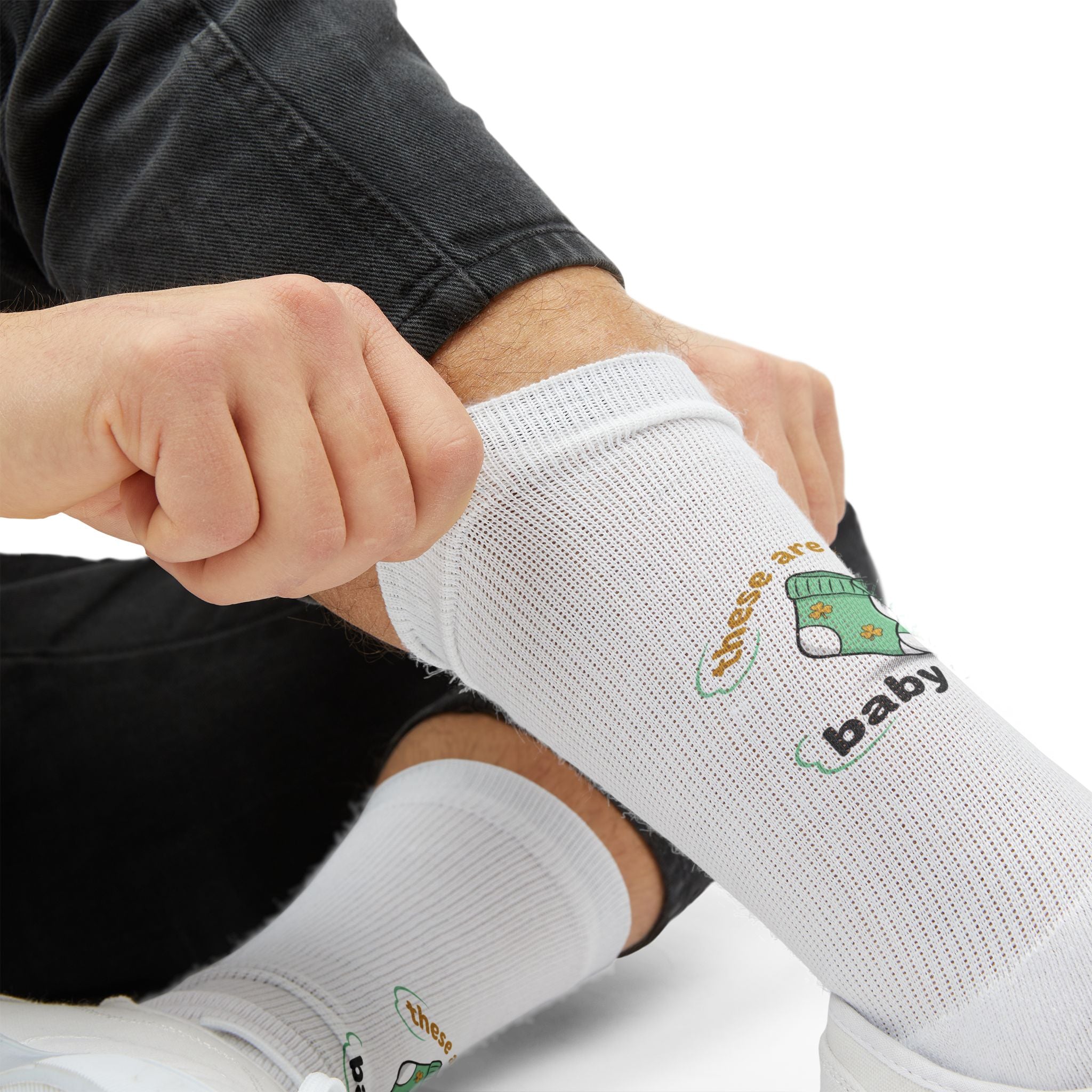 "My lucky baby Socks" — Tropical Crew Socks with Cute Pineapple Graphic