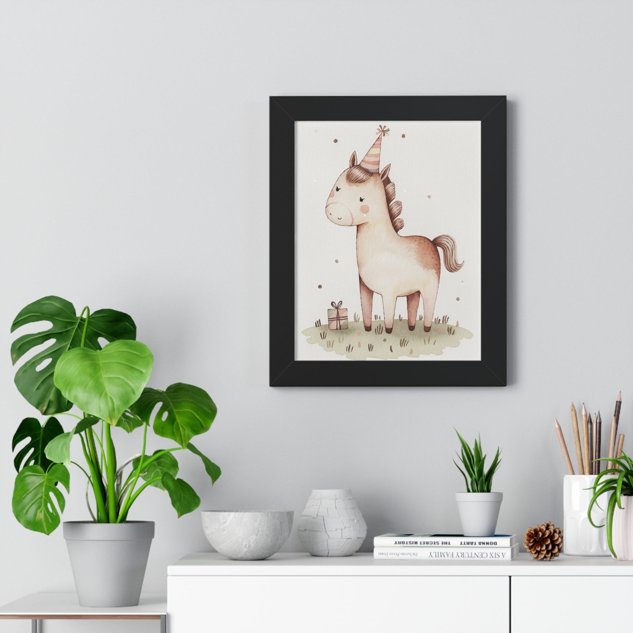 Unicorn Birthday Framed Poster — Cute Nursery Wall Art