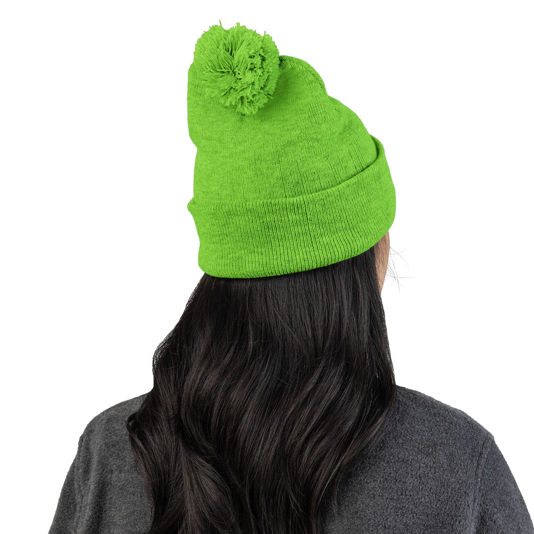 Embroidered Pom-Pom Beanie — "All Nursery" Heart Knit Cap